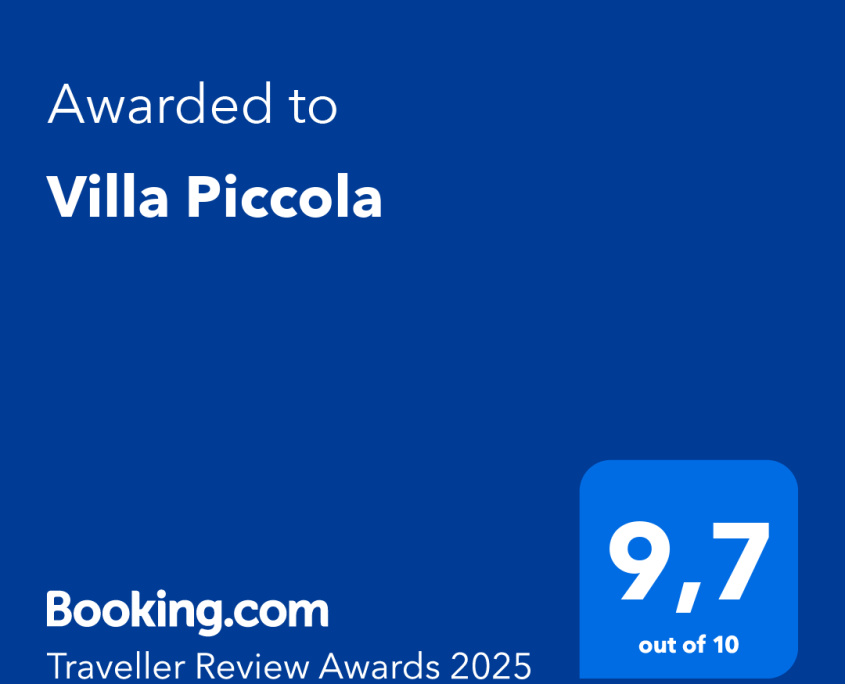 Hotelbewertung von Villa Piccola auf Booking.com mit 9,7 von 10 Punkten